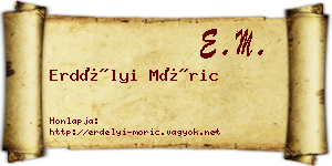 Erdélyi Móric névjegykártya